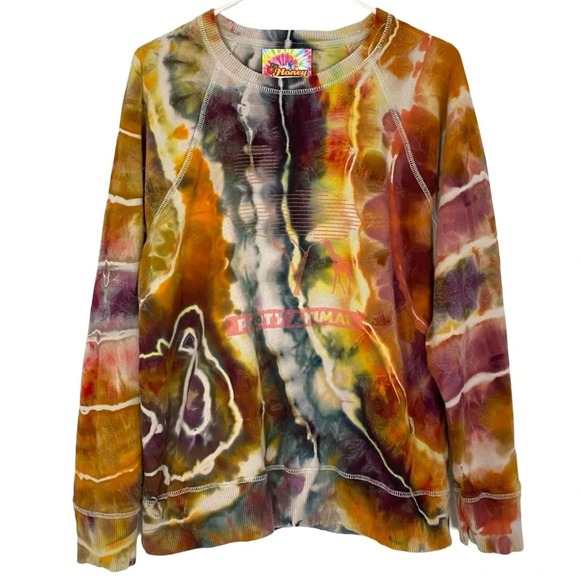 Handmade Geode Tie Dye Sweatshirt Pullover Womens Medium Oversized Party Animal - Picture 1 of 12